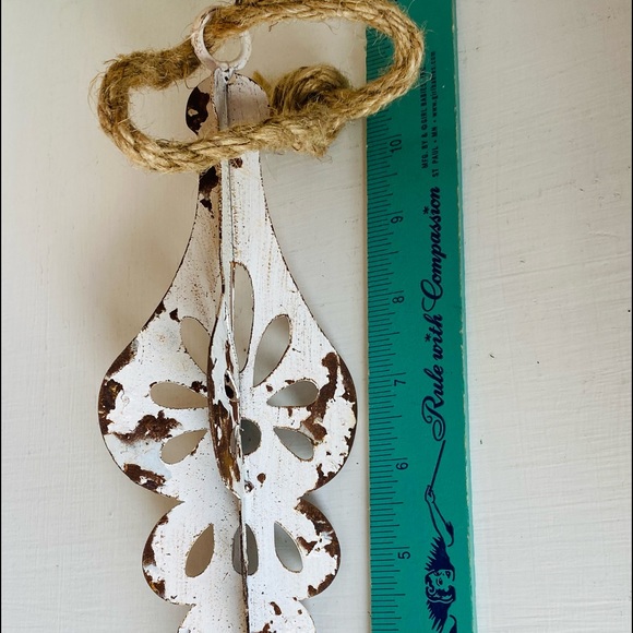 New Anthropologie Shabby Chic Holiday Ornament with Rope Tie - Picture 6 of 15